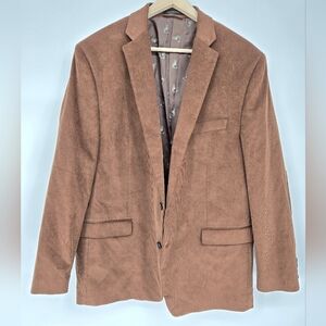 Ralph Lauren Men’s Brown Corduroy Jacket Fox Print Lining Suede Elbow Patch 48 L